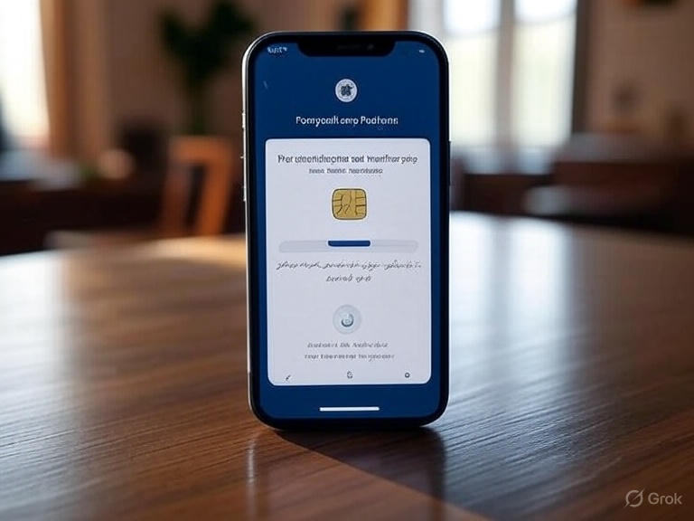 "Image of a mobile phone displaying a SIM verification app interface in landscape mode, showcasing mobile security features for Pakistan 2025, with a focus on safeguarding identity this weekend."