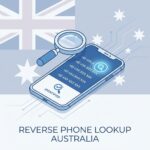Reverse phone lookup Australia tool with magnifying glass searching phone numbers