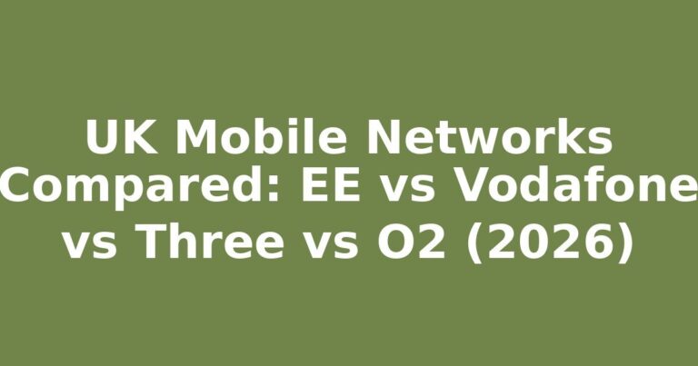 UK Mobile Networks Compared: EE vs Vodafone vs Three vs O2 (2026)
